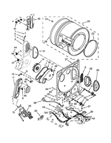 Dryer Bulkhead Parts Diagram and Parts List for LTG5243DQC  Whirlpool Washer Dryer Combo