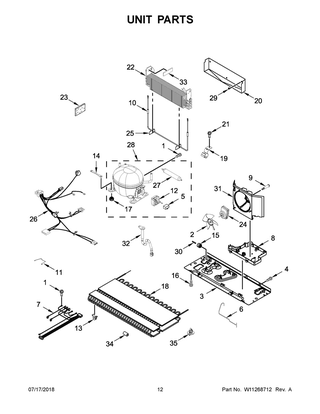 Unit Parts Diagram and Parts List for WRF535SMHZ01  Whirlpool Refrigerator