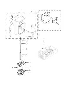 Icemaker And Ice Container Parts Diagram and Parts List for 10651139214  Kenmore Refrigerator