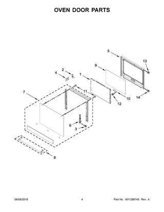 Oven Door Parts Diagram and Parts List for IBS300DS03  Whirlpool Wall Oven