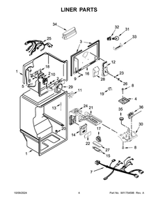 03 - Liner Parts Diagram and Parts List for WRT511SZDM04  Whirlpool Refrigerator