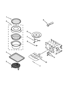 Internal Microwave Parts Diagram and Parts List for WOC54EC0AS01  Whirlpool Microwave
