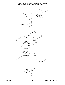Color Variation Parts Diagram and Parts List for 5K45SSWWH0  KitchenAid Mixer