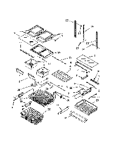 Shelf Diagram and Parts List for KBFS20EVBL10  KitchenAid Refrigerator