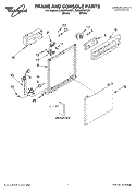 FRAME AND CONSOLE, LITERATURE Diagram and Parts List for DU950PWKB1  Whirlpool Dishwasher