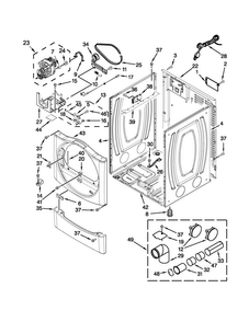 Cabinet Parts Diagram and Parts List for WGD9051YW3  Whirlpool Dryer