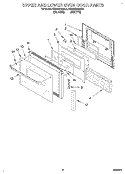 UPPER AND LOWER OVEN DOOR Diagram and Parts List for KEBS276BBL0  KitchenAid Wall Oven