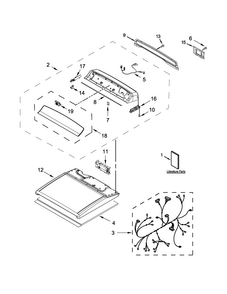 Top And Console Parts Diagram and Parts List for 7MWGD8000EW0  Whirlpool Dryer