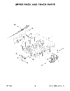 Upper Rack And Track Parts Diagram and Parts List for KDTM804KBS2  KitchenAid Dishwasher