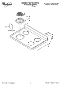 COOKTOP PARTS Diagram and Parts List for RF260BXSW2  Whirlpool Range