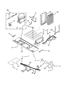 Unit Parts Diagram and Parts List for 7KRSF77EST00  KitchenAid Refrigerator