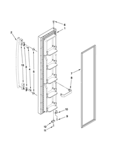 Freezer Door Parts Diagram and Parts List for 10641563805  Kenmore Refrigerator