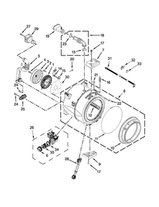 Tub And Basket Parts Diagram and Parts List for WFW80HEBW2  Whirlpool Washer