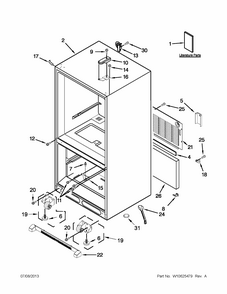 Cabinet Parts Diagram and Parts List for GB2FHDXWS09  Whirlpool Refrigerator
