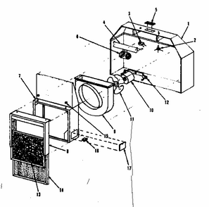 Range Hood Diagram and Parts List for 8505346860  Kenmore Range Hood