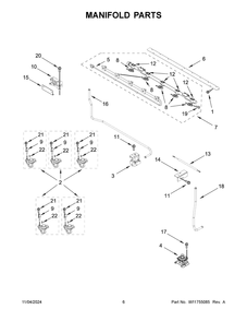 04 - Manifold Parts Diagram and Parts List for KFDD500ESS12  Whirlpool Range