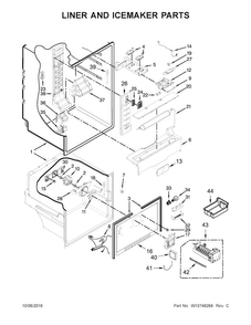 Liner And Icemaker Parts Diagram and Parts List for WRF560SEYW04  Whirlpool Refrigerator