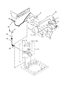 Controls And Water Inlet Parts Diagram and Parts List for 1CWTW4800YQ1  Whirlpool Washer