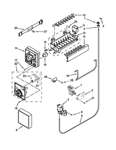 Icemaker Parts Diagram and Parts List for 5VWT71REYF00  Whirlpool Refrigerator
