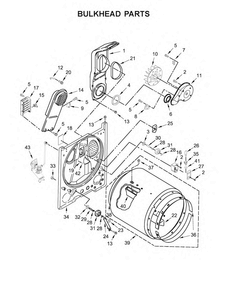 Bulkhead Parts Diagram and Parts List for 11067132410  Kenmore Dryer