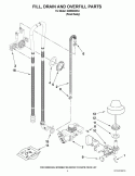 FILL, DRAIN AND OVERFILL PARTS Diagram and Parts List for IUD9500WX4  Whirlpool Dishwasher