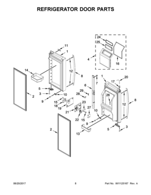05 - REFRIGERATOR DOOR PARTS Diagram and Parts List for WRX986SIHV00  Whirlpool Refrigerator