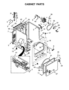 Cabinet Parts Diagram and Parts List for WGD7300DW0  Whirlpool Dryer