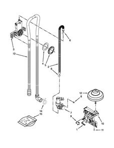 Fill, Drain And Overfill Parts Diagram and Parts List for 66514313N413  Kenmore Dishwasher