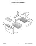 FREEZER DOOR PARTS Diagram and Parts List for 5GI6FARAF001  Whirlpool Refrigerator