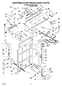 CONTROLS AND REAR PANEL PARTS Diagram and Parts List for 3RGSC9455JQ1  Whirlpool Washer