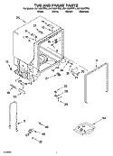 TUB AND FRAME PARTS Diagram and Parts List for DU1100XTPB1  Whirlpool Dishwasher