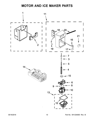 Motor And Ice Maker Parts Diagram and Parts List for WRS586FIEM04  Whirlpool Refrigerator