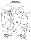 LINER PARTS Diagram and Parts List for RT18VKXKQ03  Roper Refrigerator