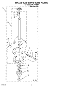 BRAKE AND DRIVE TUBE PARTS Diagram and Parts List for 7MBPL9764MQ0  Whirlpool Washer