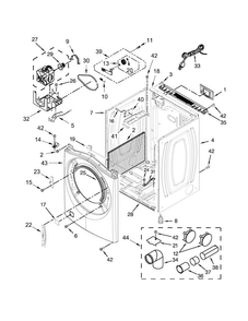 Cabinet Parts Diagram and Parts List for 7MWGD72HEDW1  Whirlpool Dryer