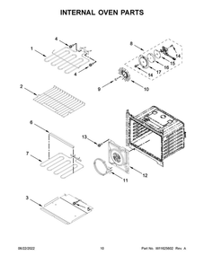 Internal Oven Parts 1 Diagram and Parts List for WOD77EC7HV20  Whirlpool Wall Oven