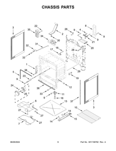 04 - Chassis Parts Diagram and Parts List for AER6603SFB6  Whirlpool Wall Oven
