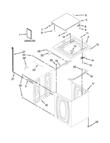 Top And Cabinet Parts Diagram and Parts List for WTW4800BQ1  Whirlpool Washer