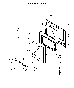 Door parts Diagram and Parts List for WFC150M0JS0  Whirlpool Range