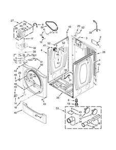Cabinet Parts Diagram and Parts List for CGD9060AW0  Whirlpool Dryer