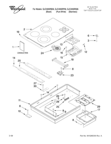 Cooktop Parts Diagram and Parts List for GJC3055RS06  Whirlpool Cooktop