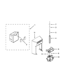 Motor And Ice Container Parts Diagram and Parts List for WRS950SIAM01  Whirlpool Refrigerator