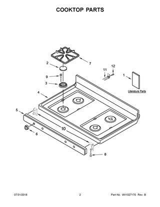 Cooktop Parts Diagram and Parts List for IGS426AS2  Whirlpool Range