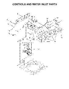 Controls and water inlet parts Diagram and Parts List for 11022242511  Kenmore Washer