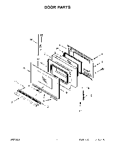 05 - Door Parts Diagram and Parts List for YMER6600FB3  Whirlpool Range