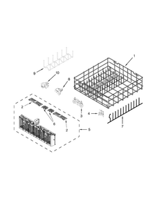 Lower Rack Parts Diagram and Parts List for WDT920SADH2  Whirlpool Dishwasher