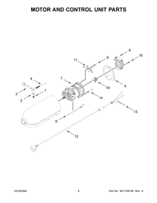 05 - Motor And Control Unit Parts Diagram and Parts List for 5KSM150FGEER5  Whirlpool Mixer