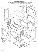 CHASSIS Diagram and Parts List for SF310PEKV0  Whirlpool Range