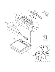 Top And Console Parts Diagram and Parts List for WGD8500DC1  Whirlpool Dryer