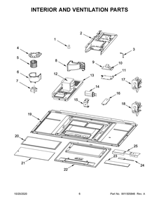 Interior And Ventilation Parts Diagram and Parts List for YWML35011KS0  Whirlpool Microwave Oven Combo